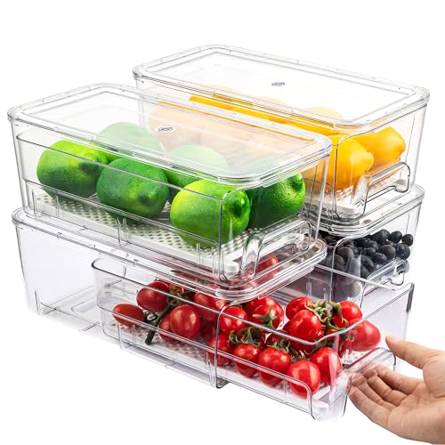 Imncya Clear Fridge Organizer, 4-Pack Stackable | Home Organization - Image 2