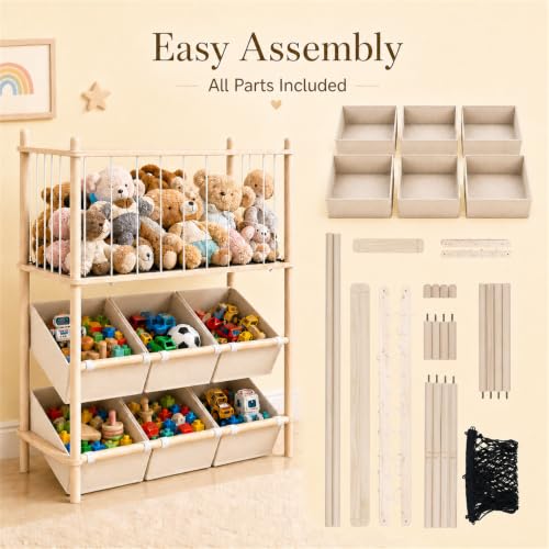 EAQ 2-in-1 Stuffed Animal Storage & Toy Organizer for Kids - Image 6