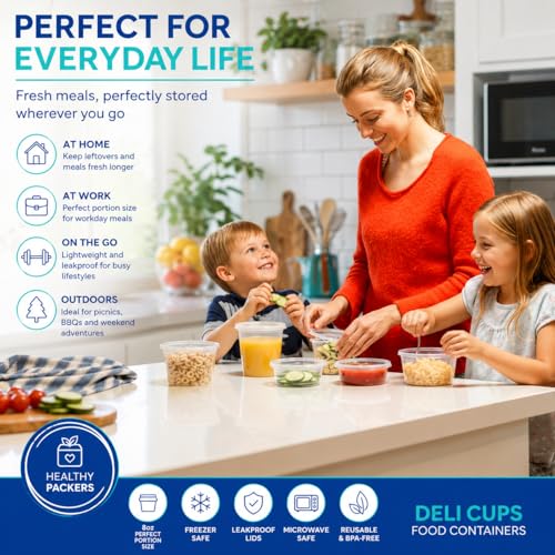 Healthy Packers 8oz Deli Containers with Lids, Food Storage - Image 6