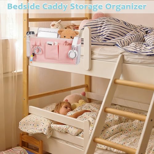 Bedside Caddy, Bedside Storage Bag Hanging Organizer for Bunk - Image 7
