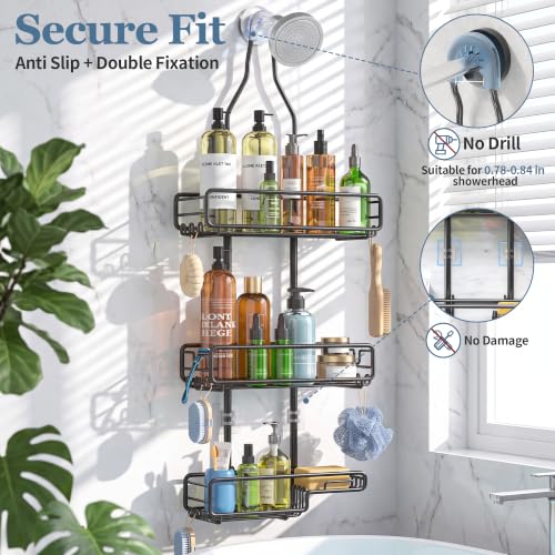Skyapex Shower Caddy Hanging Bathroom Organizer: Over Head - Image 6