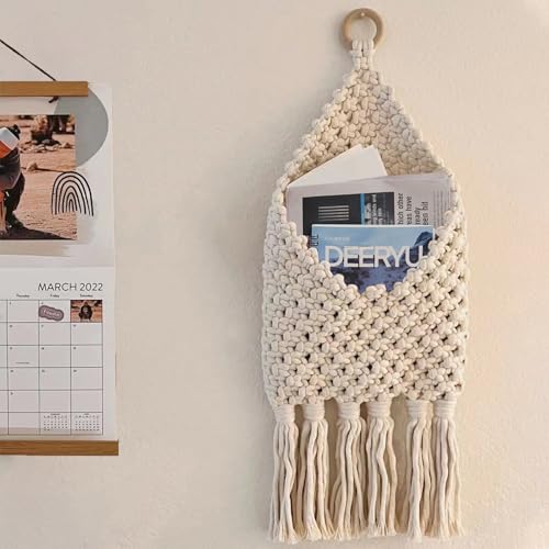 Macrame Mail Organizer Wall Mounted, Handmade Hanging - Image 2