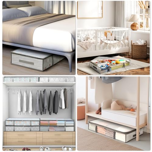4 Packs Under Bed Storage Containers Bins, Humid-Proof Plastic - Image 6