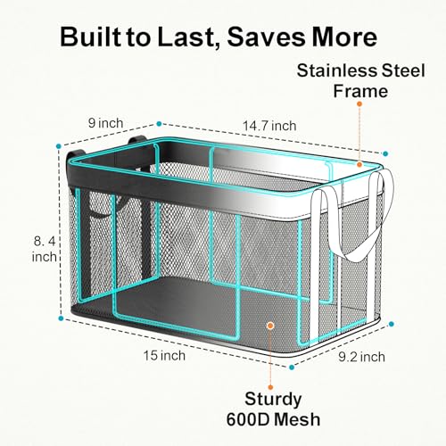 Freezer Organizer Bins - Large Baskets for 5 to 7 Cu.Ft, 3 Pack - Image 3