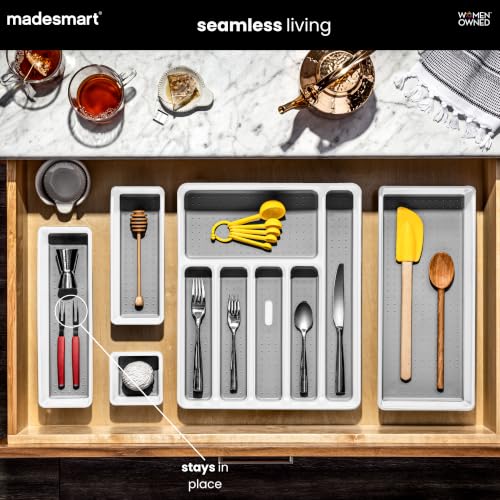 madesmart Classic 13 x 4 Long Drawer Organizer, White - Image 3