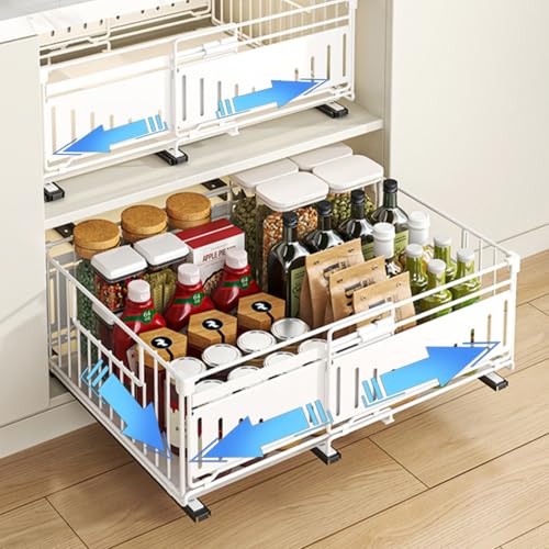 Expandable Pull Out Cabinet Organizer, No Drill Adhesive - Image 2