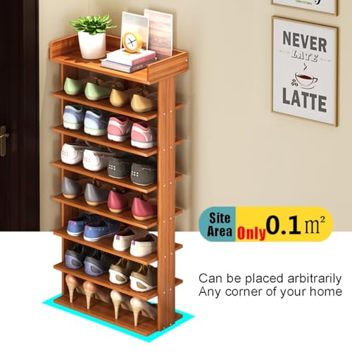 8 Tiers Shoe Rack Narrow Shoe Organizer for Closet Entryway, Tall - Image 5