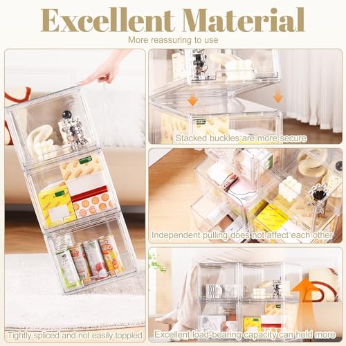 AZ.MIFENO Large Clear Stackable Storage Drawers, Pull-Out Drawer - Image 5