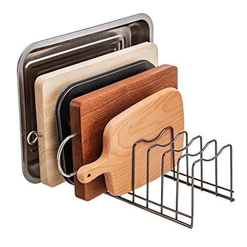 Pot Lid Organizer, Stainless Steel Pot Lid Storage Rack Holder - Image 4