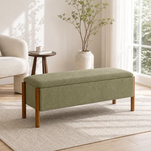 50" Shoe Bench with Storage, Chenille Shoe Rack Bench - Image 6