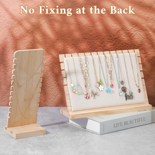 4 PCS Necklace Display for Vendors, Bamboo Retail Jewelry Display - Image 4