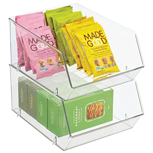 mDesign Plastic Stacking Food Storage Bin for Kitchen - Image 2