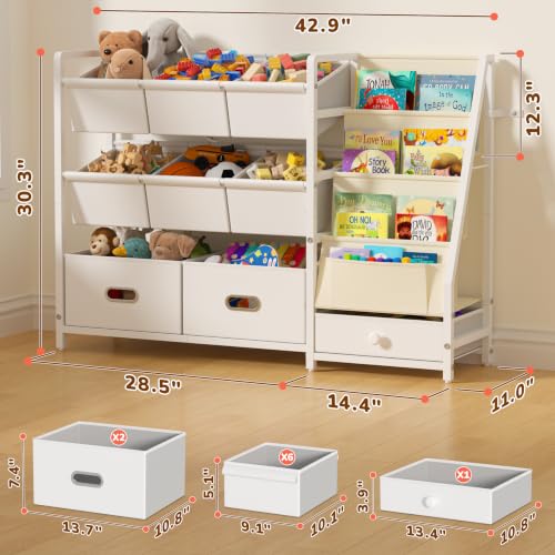 Kids Toy Storage Organizer, Kids Bookshelf and Toy Storage - Image 3