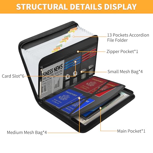 JUNDUN Fireproof Accordion File Organizer - Image 4