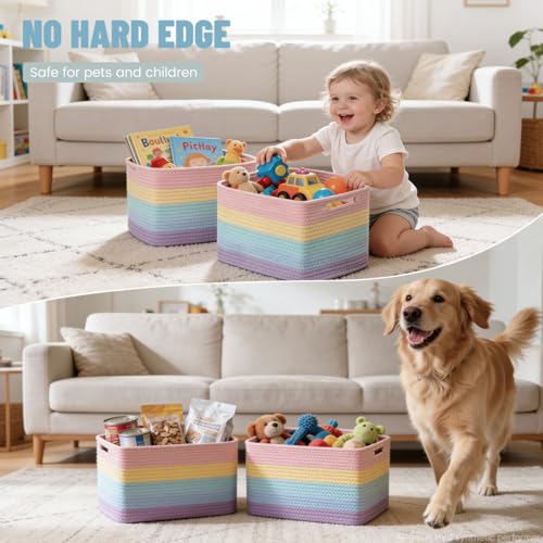 5 Pack Woven Storage Baskets, Decorative Storage Bins - Image 5