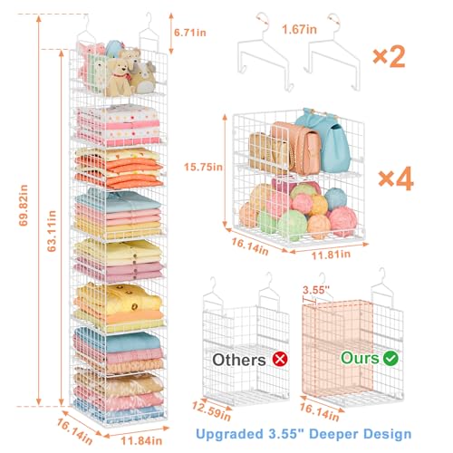 8-Tier Extended Depth Hanging Closet Organizers | Home Organization - Image 3