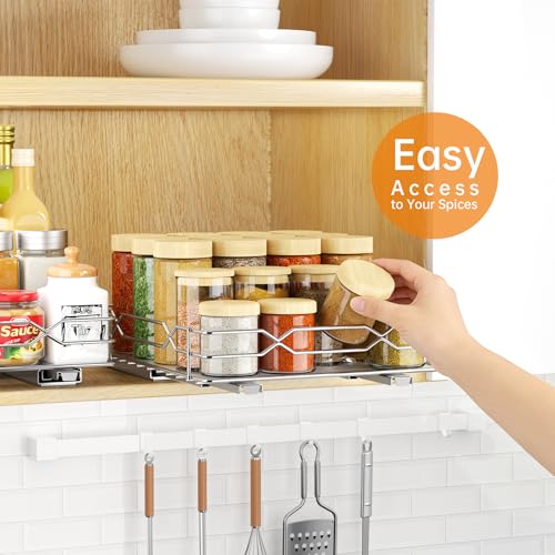 Pull Out Spice Rack Organizer for Cabinet, Chrome - Image 7