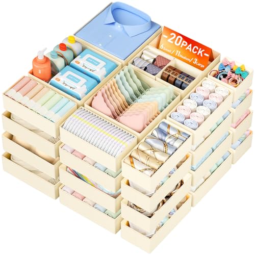 DIMJ Drawer Organizer Clothes - 20 Pack Closet Drawer Organizer - Image 2