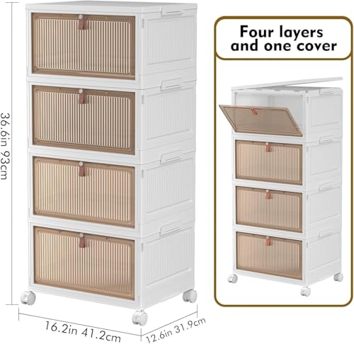 YFXCVSL 4 Tier Plastic Storage Bins with Lid 32QT, S | All Products - Image 4