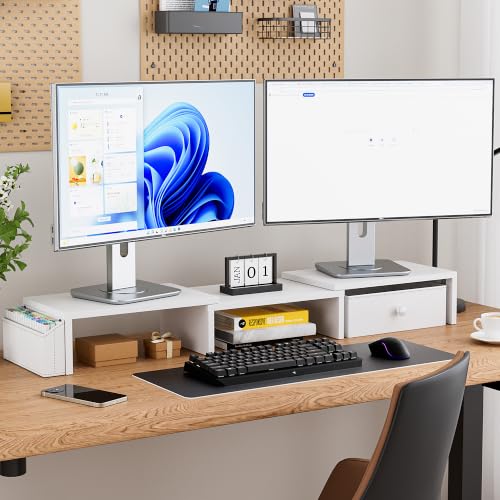 Dual Monitor Stand Riser, Adjustable Length & Swivel | All Products - Image 3