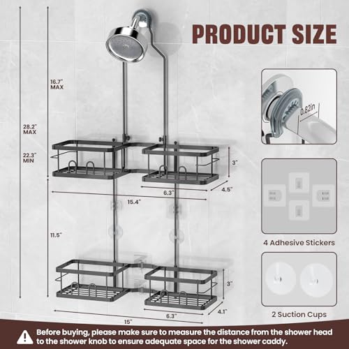 REINHARDT Adjustable Shower Caddy Hanging for Handheld - Image 7