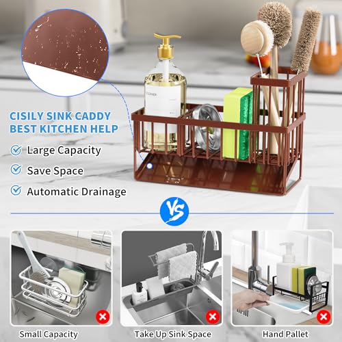 Cisily Kitchen Sink Caddy, Sponge Holder for Kitchen Sink - Image 3