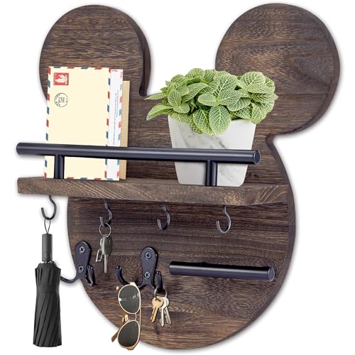 AIRPOP Key Holder for Wall–Mouse Wooden Mail Organizer - Image 2
