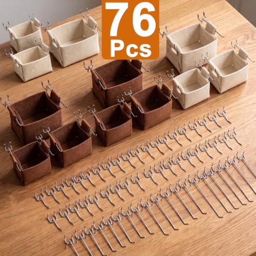 Peg Board, 6 Pack Metal Pegboard Panels and 76 Pcs Hooks - Image 5