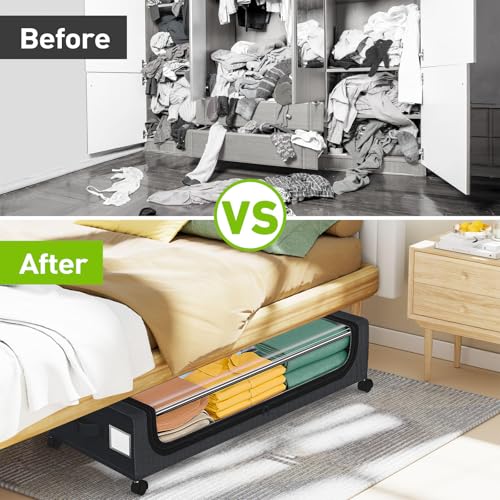 APSARAS USA Under Bed Storage with Wheels, Underbed - Image 4