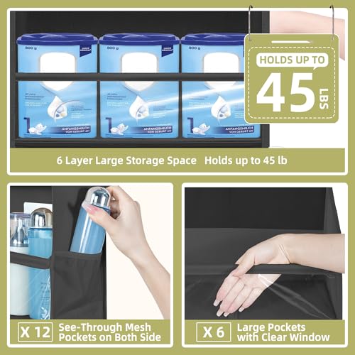 Over Door Organizer with 6 Extra Large Pockets 12 Side Pockets - Image 4