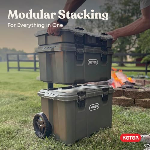 Keter Stack-N-Roll Outdoor Gear Organizer, 3-Piece Rolling - Image 7