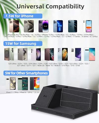 Wireless Charger with Desk Organizer, Fast Charging Station - Image 7