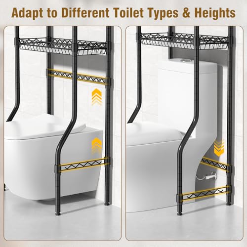4 Tier Over The Toilet Storage Rack, Bathroom Organizers - Image 5