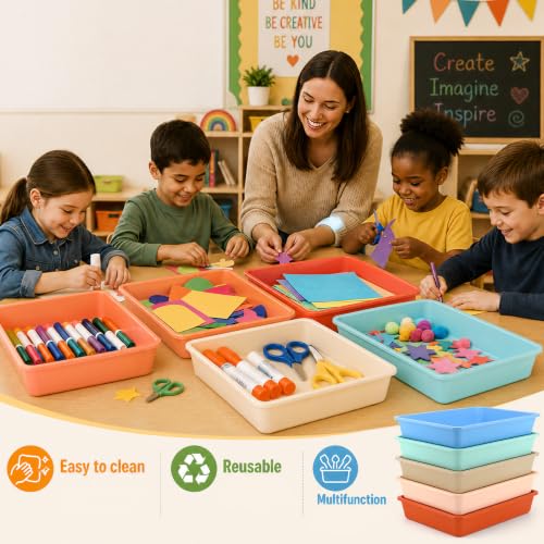 Defresit 12 Pcs Letter Size Flat Storage Paper Trays - Image 6