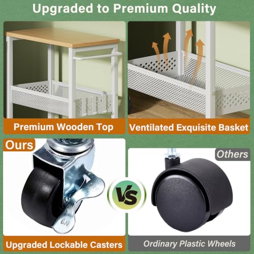OKZEST 4-Tier Slim Rolling Storage Cart for Laundry Room - Image 6