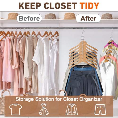Space Saving Hangers, 4 Pack Metal 7-Loop Clothing Chain Hanger - Image 6