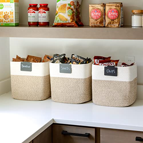 Storage Cubes 11 Inch Cotton Rope Woven Baskets | Home Organization - Image 6