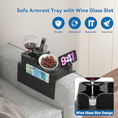 Couch Arm Tray Silicone Couch Arm Cup Holder Wide Sofa - Image 5
