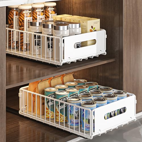 2 Pack Pull Out Cabinet Organizer, Heavy Duty Slide | Pull Out Organiz - Image 2