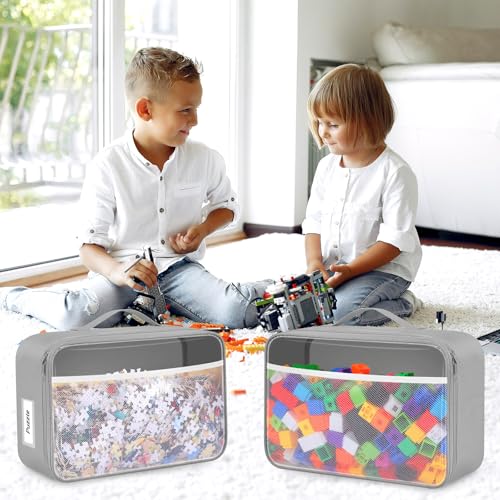 Abbylike 6 Pack Toy Storage Bags, Clear Building Block Organizer - Image 7
