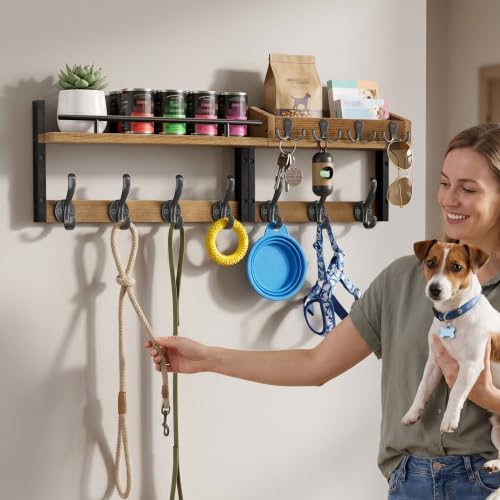 29” Coat Rack Wall Mount with Shelf, Coat and Key Hanger - Image 7