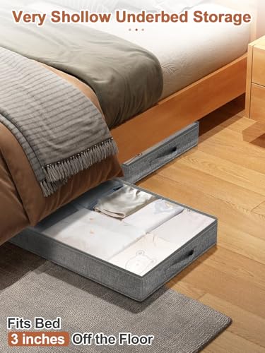 punemi 3 inch High Soft Low Profile Under Bed Storage Bins, 2 - Image 4