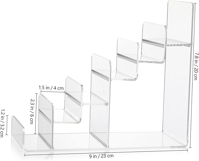DOITOOL 6- Tier Acrylic Wallet Display Stand Holder, Clear Handbag Purse Display Stand Jewelry Display Riser Purse Handbag Organizer