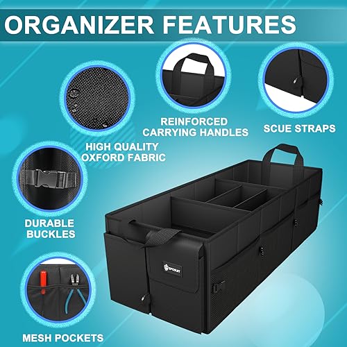 Large Trunk Organizer - 98L Collapsible Car Storage Organizer - Image 4