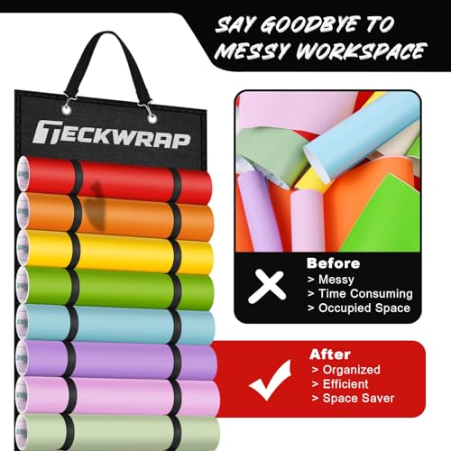 TECKWRAP Vinyl Roll Holder with 44 Compartments, Black - Image 4