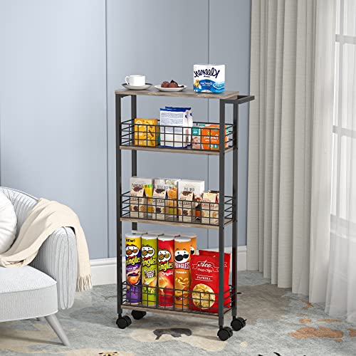 Slim Storage Cart for Small Spaces, 4 Tier Mobile Rolling Cart - Image 8
