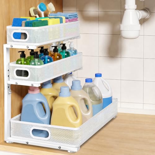 3 Tier Adjustable Under Sink Organizer for Bathroom & - Image 2