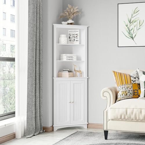 Spirich Tall Corner Bathroom Cabinet with Doors - Image 7