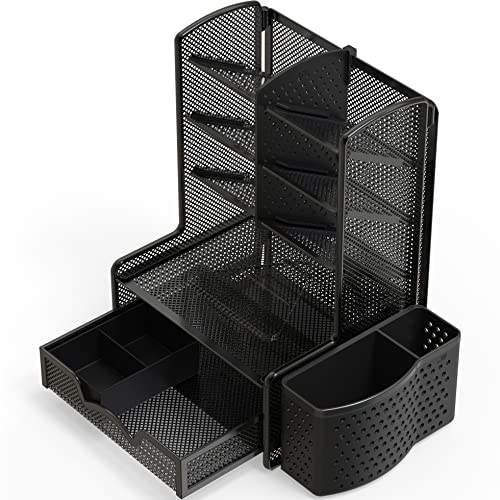 Simple Houseware SHW 6-Compartment Desktop Organizer with Drawer - Image 6