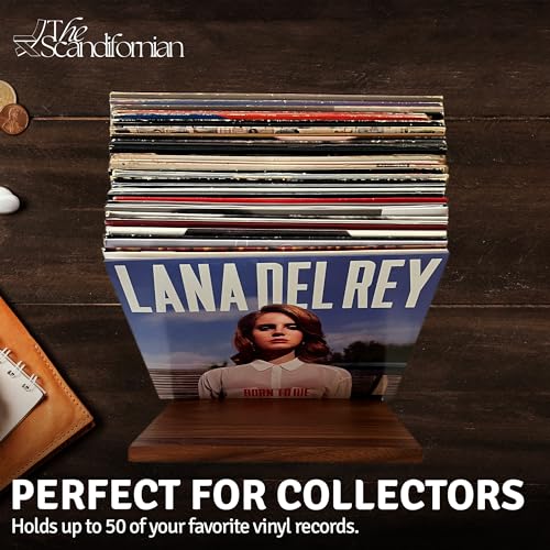 Natural Wood Vinyl Record Holder Shelf, Tabletop LP Storage Rack - Image 5
